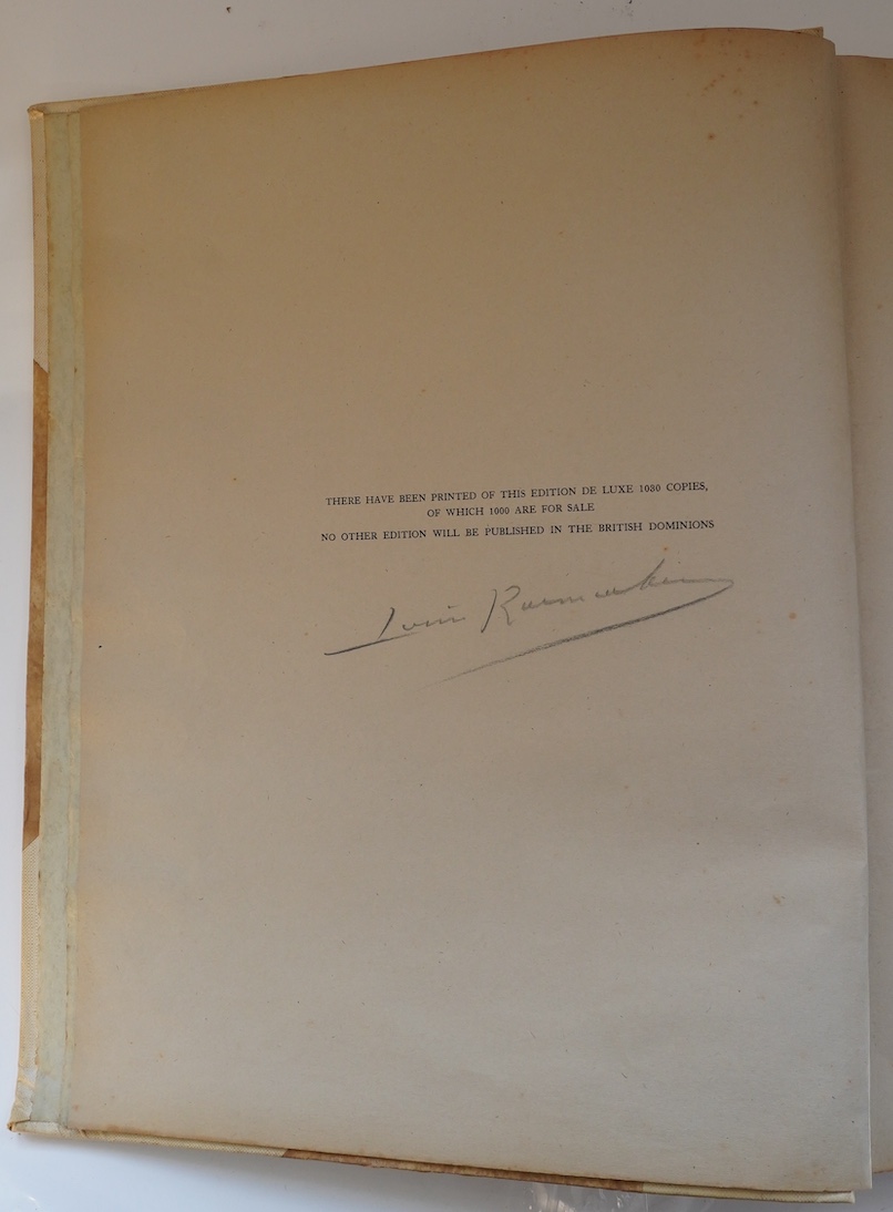 Raemaekers, Louis - The Great War Victory Volume. The Final Phase from the Entry of America to the Conclusion of Peace. Limited Edition (of 1030 copies, signed by the artist). title printed in red and black, 92 mounted p